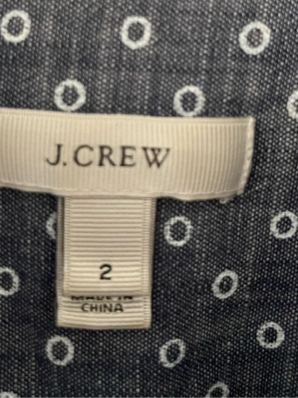 J. Crew Women’s Circle Print Lightweight Chambray Popover Blouse Size 2
